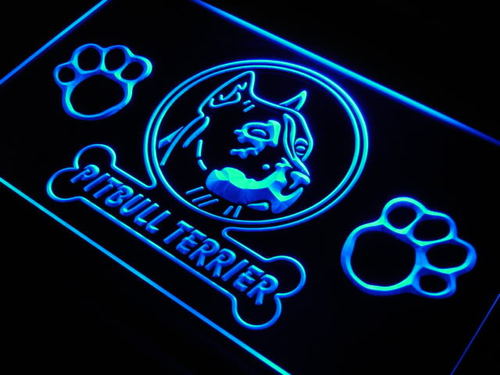 Pitbull Terrier Dog Pet Shop Neon Light Sign